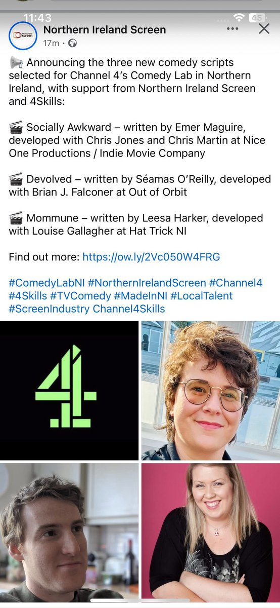 Happy days! Nice One’s first funded development with Channel 4 Comedy is a sitcom script, “Socially Awkward” - written by and starring the very funny Emer Maguire, with her very furry friend Dougal Maguire ☘️