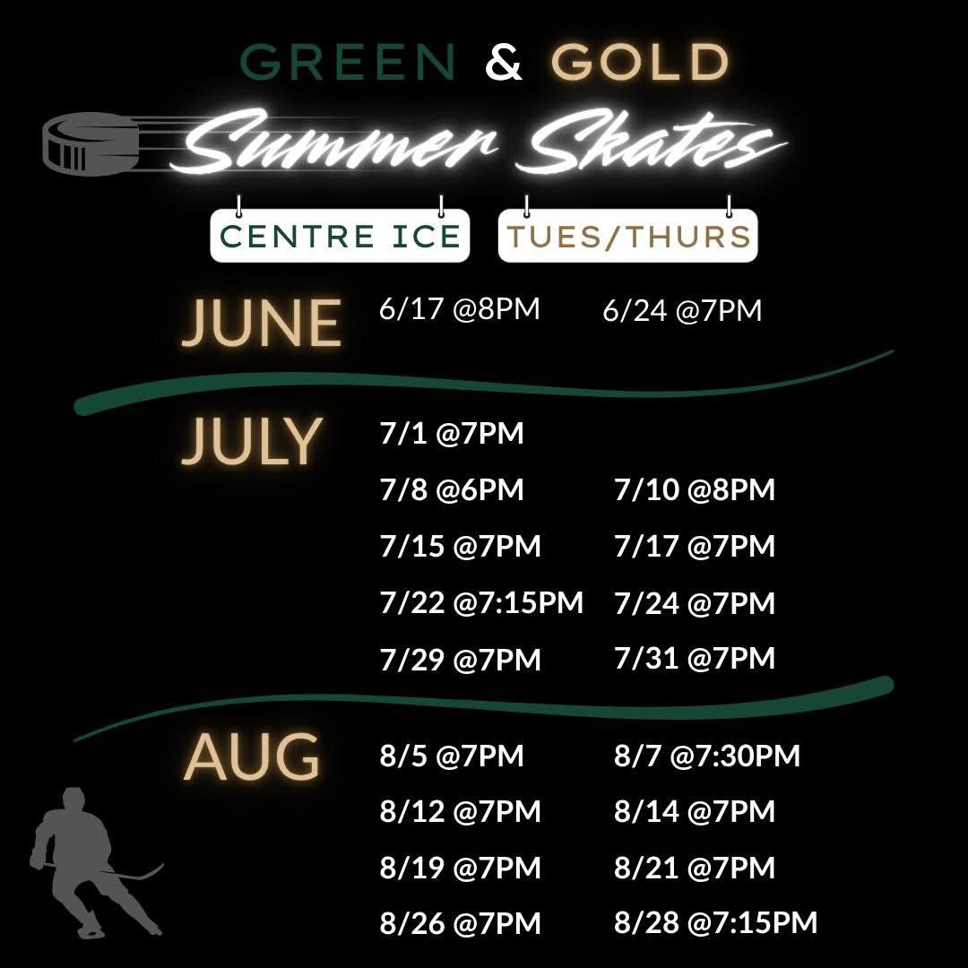 Traverse City West High School Titan Hockey (@tcwhockey) on Twitter photo Sign up today for the green and gold summer skates! *not sponsored by the TC West or the TC West Hockey Boosters.
Space is limited to 40 skaters & up to six (6) goalies on a first come, first serve basis. If you have any questions, contact: Martie Osmulski at mlafond10@yahoo.com Sign up today for the green and gold summer skates! *not sponsored by the TC West or the TC West Hockey Boosters.
Space is limited to 40 skaters & up to six (6) goalies on a first come, first serve basis. If you have any questions, contact: Martie Osmulski at mlafond10@yahoo.com