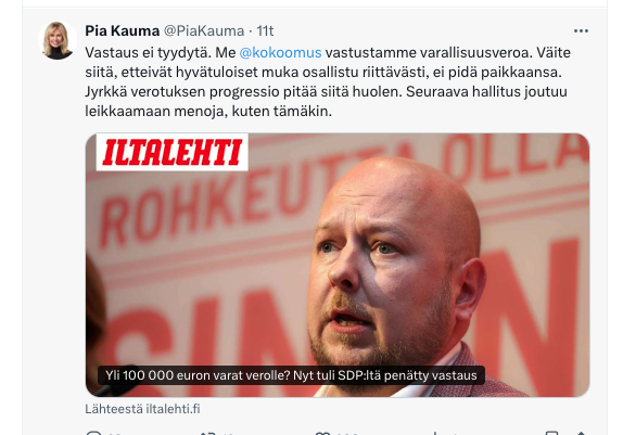 KorhonenMla's tweet photo. Ihan kuin Pialle jonkun tarvitsisi vastatakaan. rva esiintyy julkisuudessa mukamas ikääntyvien työtähakevien puolella, mutta kattia kanssa, oma puolueensa ei saa tehtyä pitkäaikaistyöttömyydelle yhtikäs mitään! #kokoomus #tämäkääneityydytä
#ikäsyrjintä #Kauma https://t.co/6aKApVk2dX
