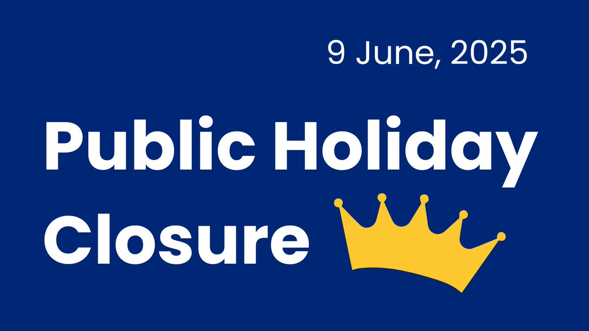 We’d like to wish everyone a lovely long weekend for the #KingsBirthday 👑 

Please note that during this time some of our services may be reduced.  
#PublicHoliday