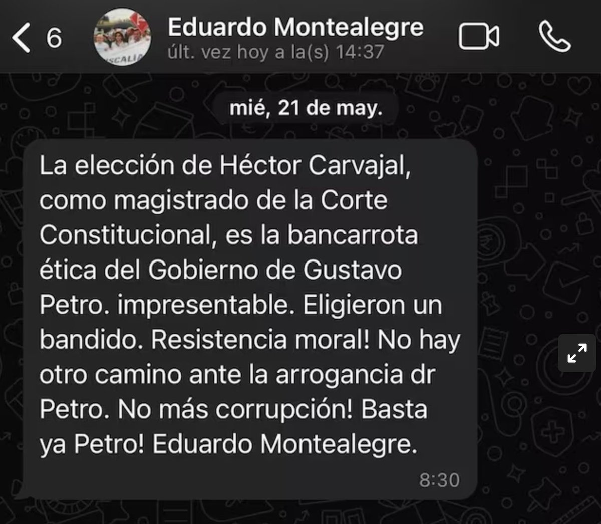 Espinosa (@espinosaradio) on Twitter photo ¿Cómo es que Montealegre envía este mensaje a sus contactos de <a href="/WhatsApp/">WhatsApp</a> el 21 de mayo hablando de la "bancarrota ética del gobierno de <a href="/petrogustavo/">Gustavo Petro</a>, y dos semanas después acepta el <a href="/MinjusticiaCo/">MinJusticia Colombia</a>?
Foto de los colegas de la <a href="/WRadioColombia/">W Radio Colombia</a> ¿Cómo es que Montealegre envía este mensaje a sus contactos de <a href="/WhatsApp/">WhatsApp</a> el 21 de mayo hablando de la "bancarrota ética del gobierno de <a href="/petrogustavo/">Gustavo Petro</a>, y dos semanas después acepta el <a href="/MinjusticiaCo/">MinJusticia Colombia</a>?
Foto de los colegas de la <a href="/WRadioColombia/">W Radio Colombia</a>