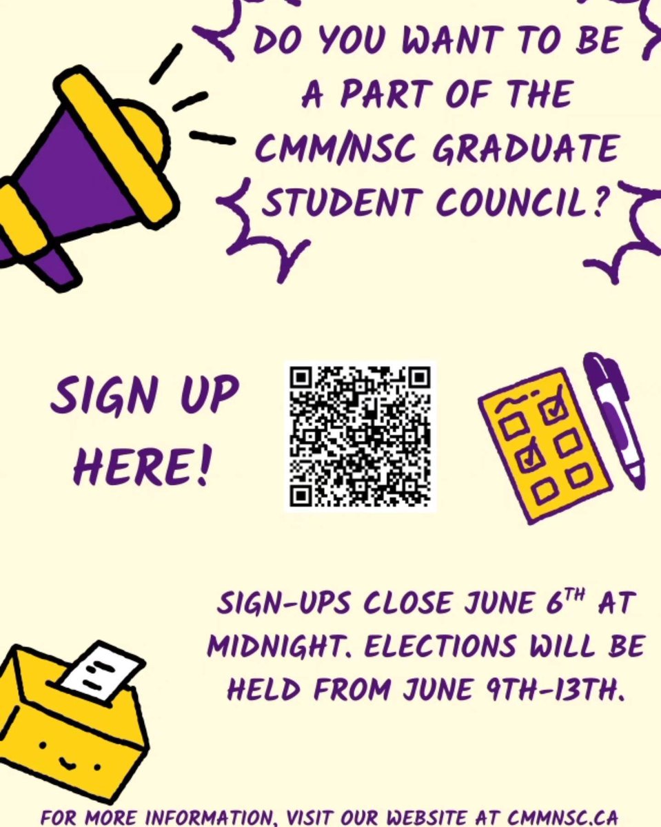 Last Chance: CMM/NSC Graduate Student Council Election:
📷 Join the CMM/NSC Graduate Student Council! 📷