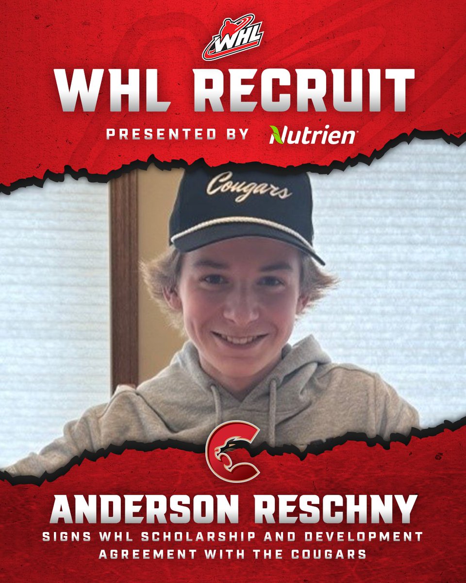 The <a href="/PGCougars/">Prince George Cougars</a> have announced they've signed Anderson Reschny to a WHL Scholarship and Development Agreement. 

Reschny, hailing from Macklin, Sask., was selected in the second round of the 2025 WHL Prospects Draft by the Cougars.

📝 | tinyurl.com/2npa8ff7