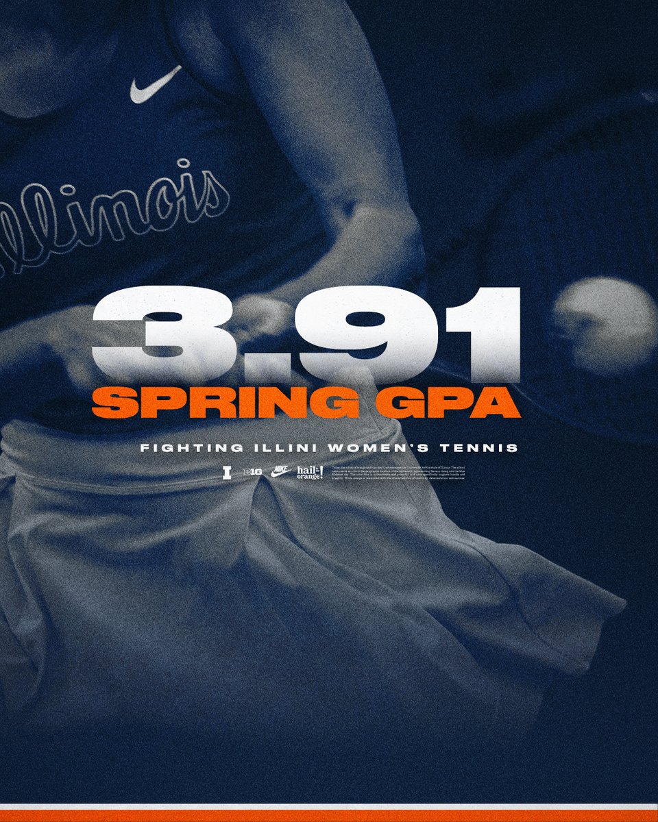 What a showing in the classroom by the squad this spring!

A 3.91 combined team GPA and 5 Illini with 4.0s 📙📘