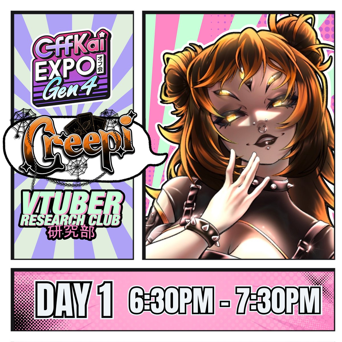 CriziMari's tweet photo. ✴️@CreepiVT x @VTResearchClub✴️

Will you get caught in my web~?🕸️⛓️

🗓️FRI, June 20
🕓6:30PM - 7:30PM

Catch me crawling around the after party at @OffKaiExpo! Come hang with me, maybe get a selfie! I would love to meet more buggies.🖤

#offkaiexpo2025 #vtresearch #vtrc https://t.co/NKcs89zQdN