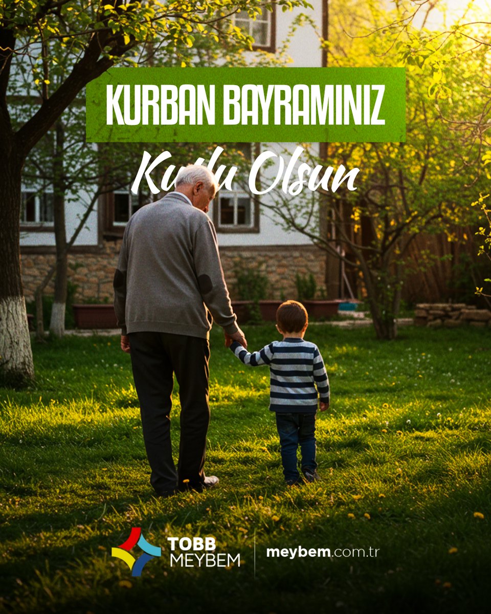 Bayramlar, kuşaklar arasında sevgiyle kurulan bağları hatırlamak ve birlikte geçirilen anların kıymetini bilmek için özel zamanlardır.
TOBB MEYBEM olarak; ailenizle, sevdiklerinizle ve nice güzel anlarla dolu bir Kurban Bayramı geçirmenizi dileriz.

#KurbanBayramı #TOBBMEYBEM