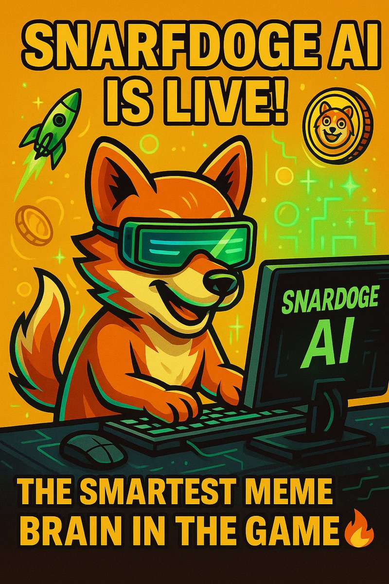 snarfdoge's tweet photo. 🚨 SNARFDOGE AI IS LIVE! 🧠🐶

The smartest meme brain on the blockchain just dropped.
Ask it anything. Laugh. Learn. Lambo.

👉 Powered by memes. Fueled by hype.

#SnarfDoge #AI #Crypto #Memecoin #Solana https://t.co/HWtzEHDGHv