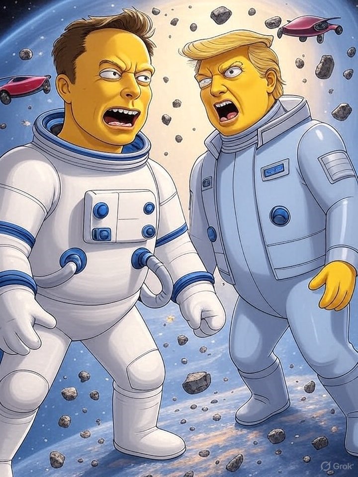 Simpsons previeram la batalla de trump x Elon musk