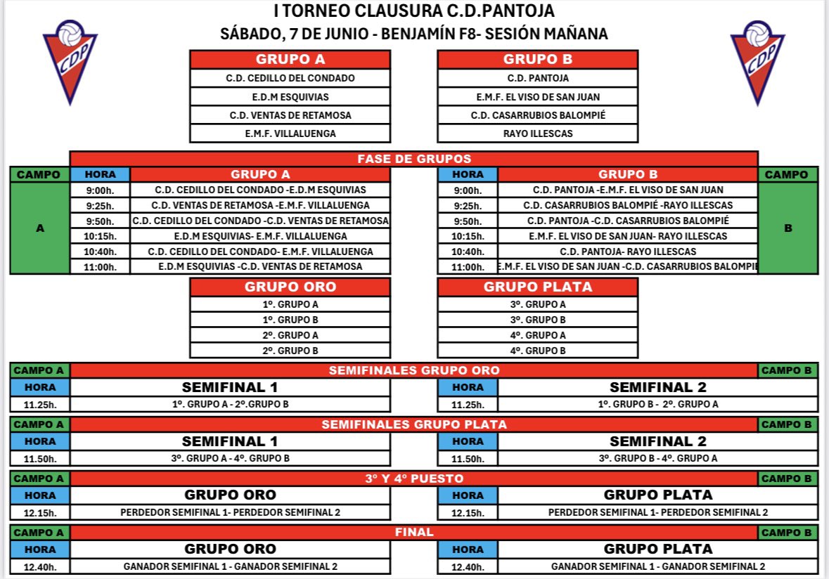CFRAYOILLESCAS's tweet photo. BENJAMINES Este sábado estaremos en el torneo de fútbol-8 de Pantoja (Toledo). https://t.co/Z2fajk1r2F