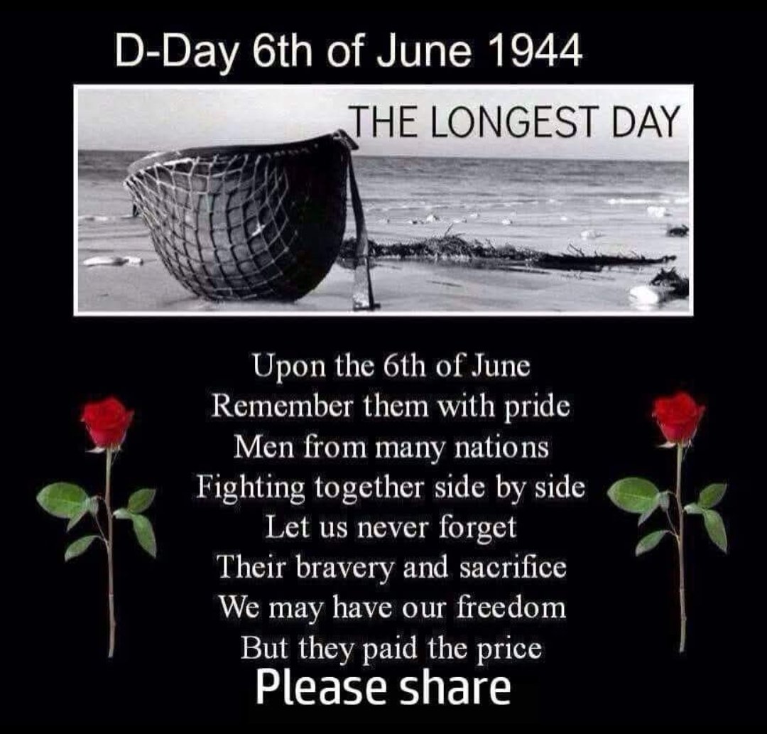 LyndaH68's tweet photo. Please remember the heroes of 6th June 1944. May they never be forgotten. 🙏❤ https://t.co/Hk7J47NVVk