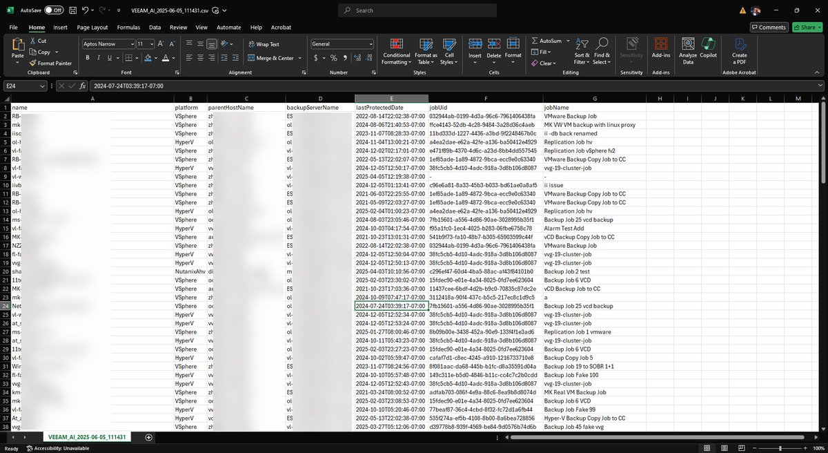 [Veeam Intelligence Update]
New milestone for Veeam Data Platform Advanced/Premium users:
✅ Export grid data to JSON/CSV
✅ Rate responses for better results

Ask naturally, export instantly. No more digging for reports.
🔗 veeam.com/kb4539

Now available <a href="/Veeam/">Veeam® Software</a>