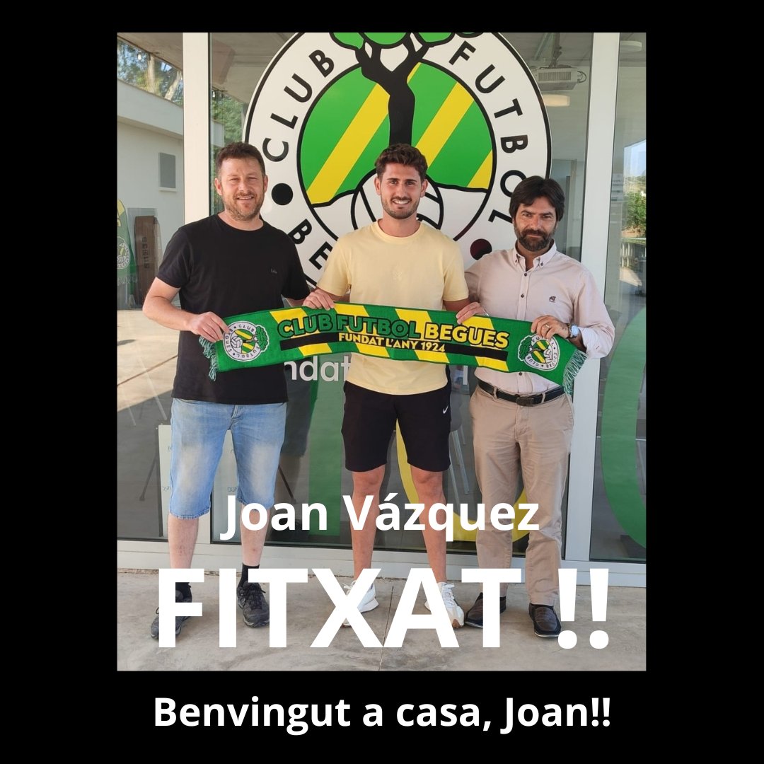 Joan Vázquez <a href="/joanvazquez_6/">Joan Vazquez</a>
torna al Begues! Benvingut de nou, Joan!!
cfbegues.com/noticias/view/…