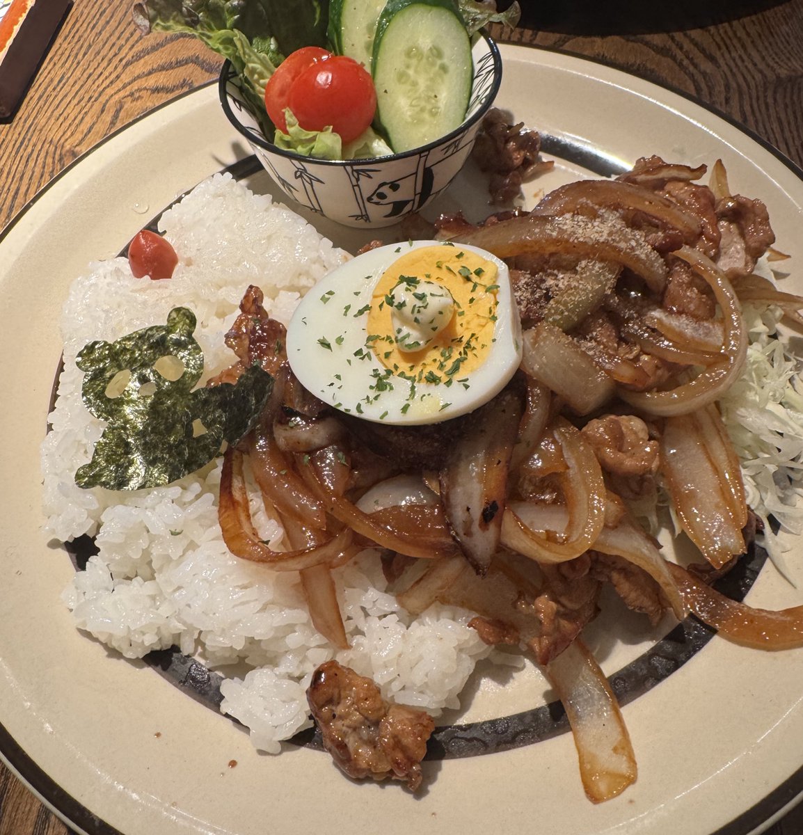 aya2472's tweet photo. #阿佐ヶ谷 の #パンダ珈琲店 の豚の生姜焼きランチ😊 https://t.co/fDKHI2YFEL