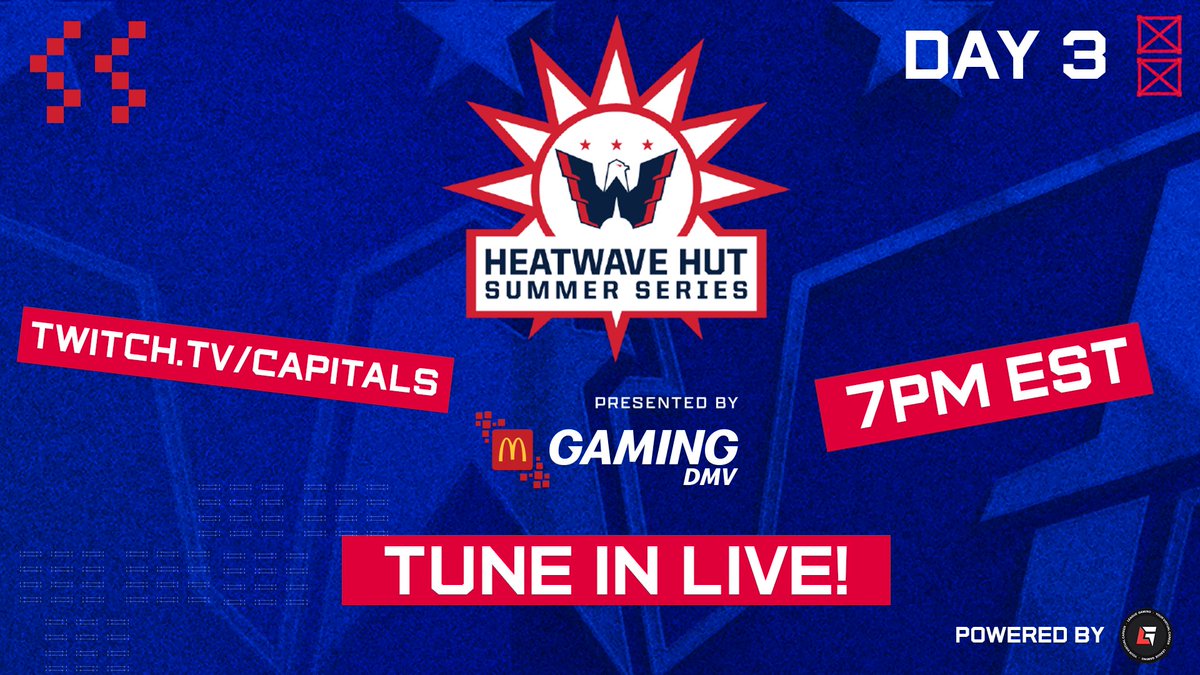 Caps Gaming (@capsgaming) on Twitter photo It's Day 3 of the Caps Gaming Heatwave HUT Summer Series Presented by <a href="/McDonalds/">McDonald's</a>
Watch live tonight at 7pm EST as <a href="/Wrxsto/">Christo - Wrxsto</a> hosts over at twitch.tv/capitals
Powered by <a href="/leaguegaming/">Leaguegaming</a> It's Day 3 of the Caps Gaming Heatwave HUT Summer Series Presented by <a href="/McDonalds/">McDonald's</a>
Watch live tonight at 7pm EST as <a href="/Wrxsto/">Christo - Wrxsto</a> hosts over at twitch.tv/capitals
Powered by <a href="/leaguegaming/">Leaguegaming</a>