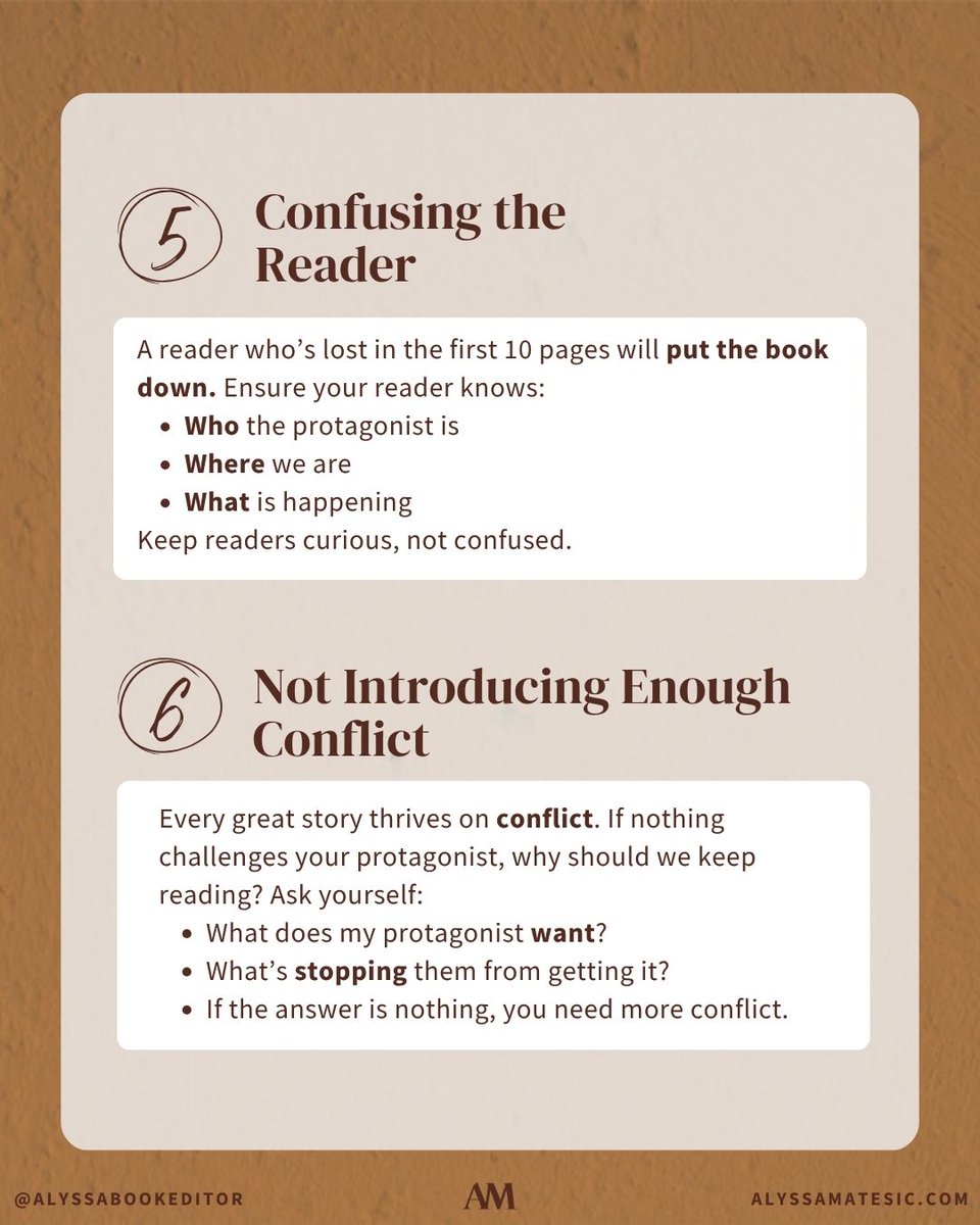 AlyssaMatesic's tweet photo. Your first 10 pages can make or break your novel. Are you making any of these 9 common mistakes? https://t.co/mePcT7CPHP