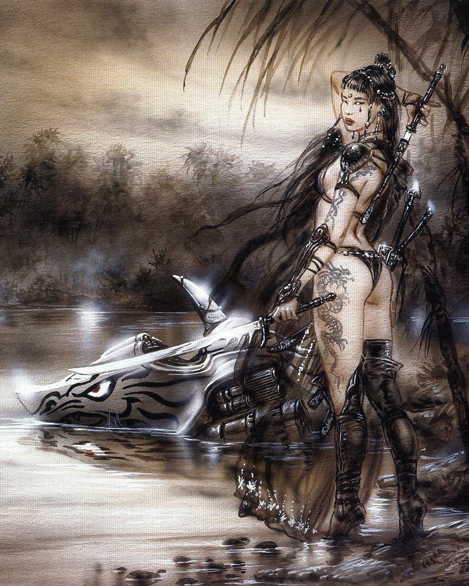 HeavyMetalInk's tweet photo. Art by Luis Royo from his artbook “Subversive Beauty”, published by Heavy Metal in 2006 🗡️🔥 @LuisRoyoOficial https://t.co/GROEhtV62F