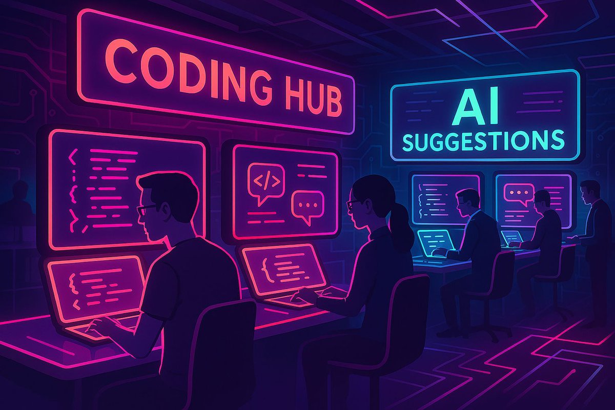 ai_24x7's tweet image. GITHUB’S AI CODING SPACE ARRIVES!
GitHub’s Copilot Spaces, launched in 2025, uses AI to streamline coding workflows, integrating context-aware suggestions but raising concerns over code ownership. #AI #DevTech
How will AI change coding?
Source: GitHub Blog