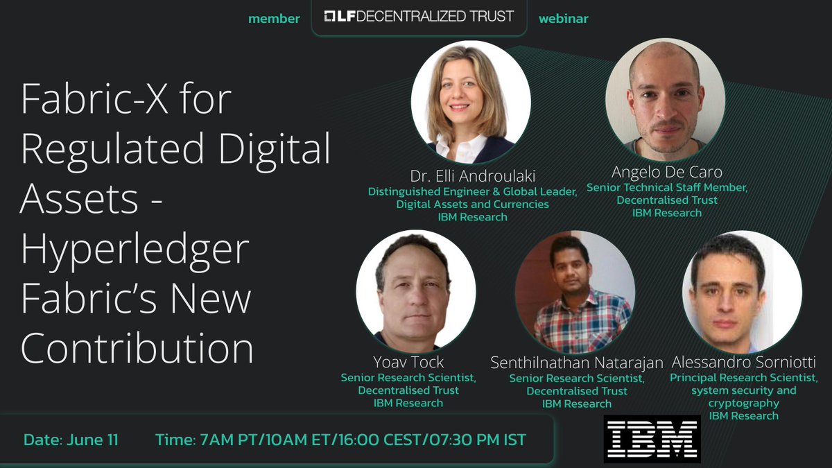 lfdecentralized's tweet photo. As CBDCs, tokenized assets & stablecoins scale, so must the infrastructure.
Join our next member webinar with @IBM on Hyperledger Fabric-Xโbuilt for real-world digital asset demands.
๐๏ธ June 11 | โฐ 7AM PST
๐ https://t.co/JAuUrJedRC
#HyperledgerFabric #LFDecentralizedTrust https://t.co/hfJ7b0TBfb