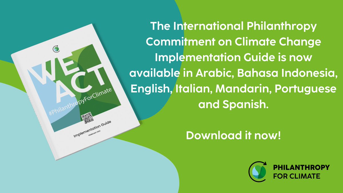 Feeling overwhelmed by the complexities of #ClimateChange? The #PhilanthropyForClimate Implementation Guide provides specific actions for all foundations, regardless of their mission. This #WorldEnvironmentDay take tangible steps towards #ClimateAction: ow.ly/2Sq450W4AFm