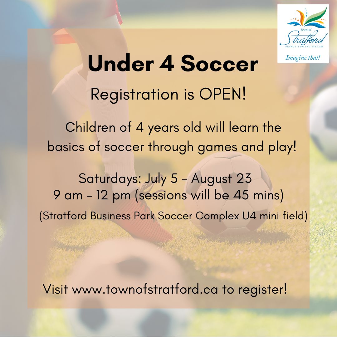 We still have space in our U4 soccer program for this summer. Registration is open at: townofstratford.ca/i_want_to/regi…

#StratfordPEI