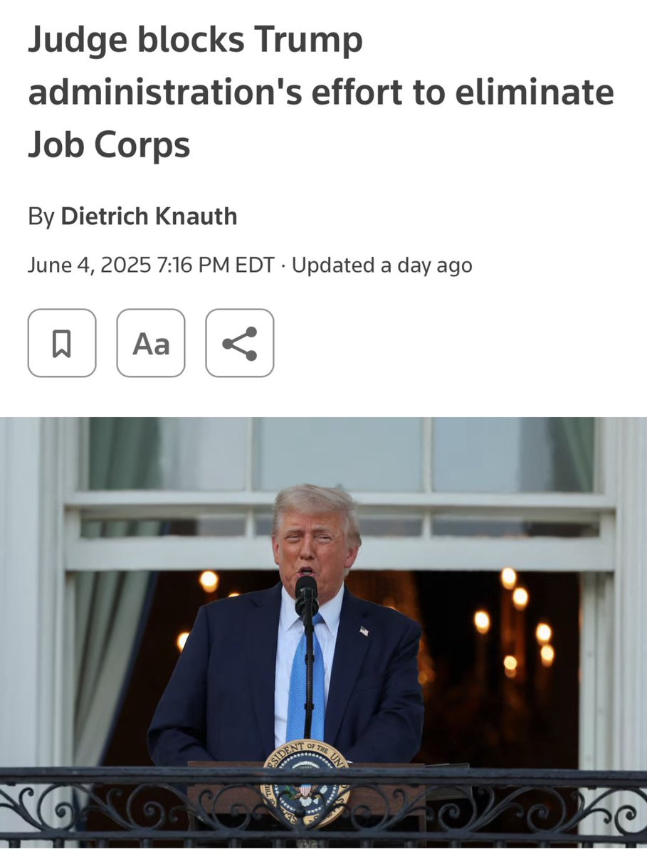 Trump's attempt to eliminate Job Corps was blocked in court—for now. Let’s call this what it is: a direct attack on working-class youth trying to build a future.

You can’t dismantle a program created by Congress just because you don’t believe in gov't that works for poor kids