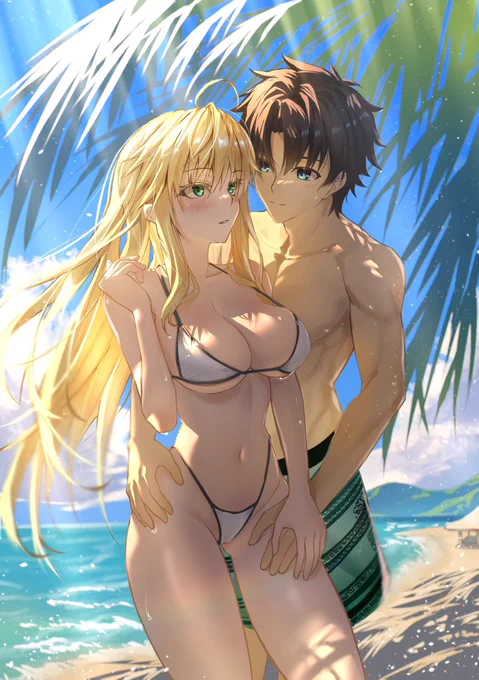 Lancer Artoria and Master/Gudao Thank you for the commission!