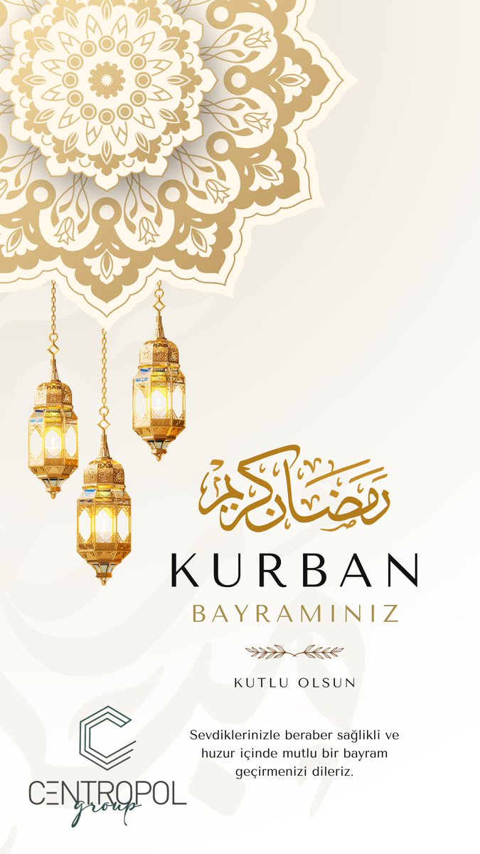 📌 Kurban Bayramı Tebriği
Bayramlar paylaşmanın, dayanışmanın ve bir arada olmanın en kıymetli vesilelerindendir.

Centropol İnşaat olarak, Kurban Bayramı’nı en içten dileklerimizle kutluyor; sağlık, huzur ve mutluluk dolu bir bayram geçirmenizi diliyoruz.

Saygılarımızla,
