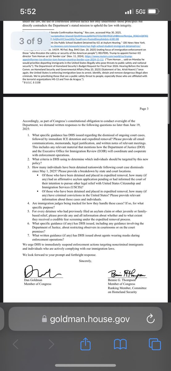 Ximena (@ximena_bustillo) on Twitter photo Democrats led by <a href="/RepDanGoldman/">Rep. Dan Goldman</a> and <a href="/BennieGThompson/">Rep. Bennie G. Thompson</a> sent a letter to Sec Noem today calling for answers on ICE’s new strategy of dismissing cases, rearresting on site and putting migrants in expedited removal. Democrats led by <a href="/RepDanGoldman/">Rep. Dan Goldman</a> and <a href="/BennieGThompson/">Rep. Bennie G. Thompson</a> sent a letter to Sec Noem today calling for answers on ICE’s new strategy of dismissing cases, rearresting on site and putting migrants in expedited removal.