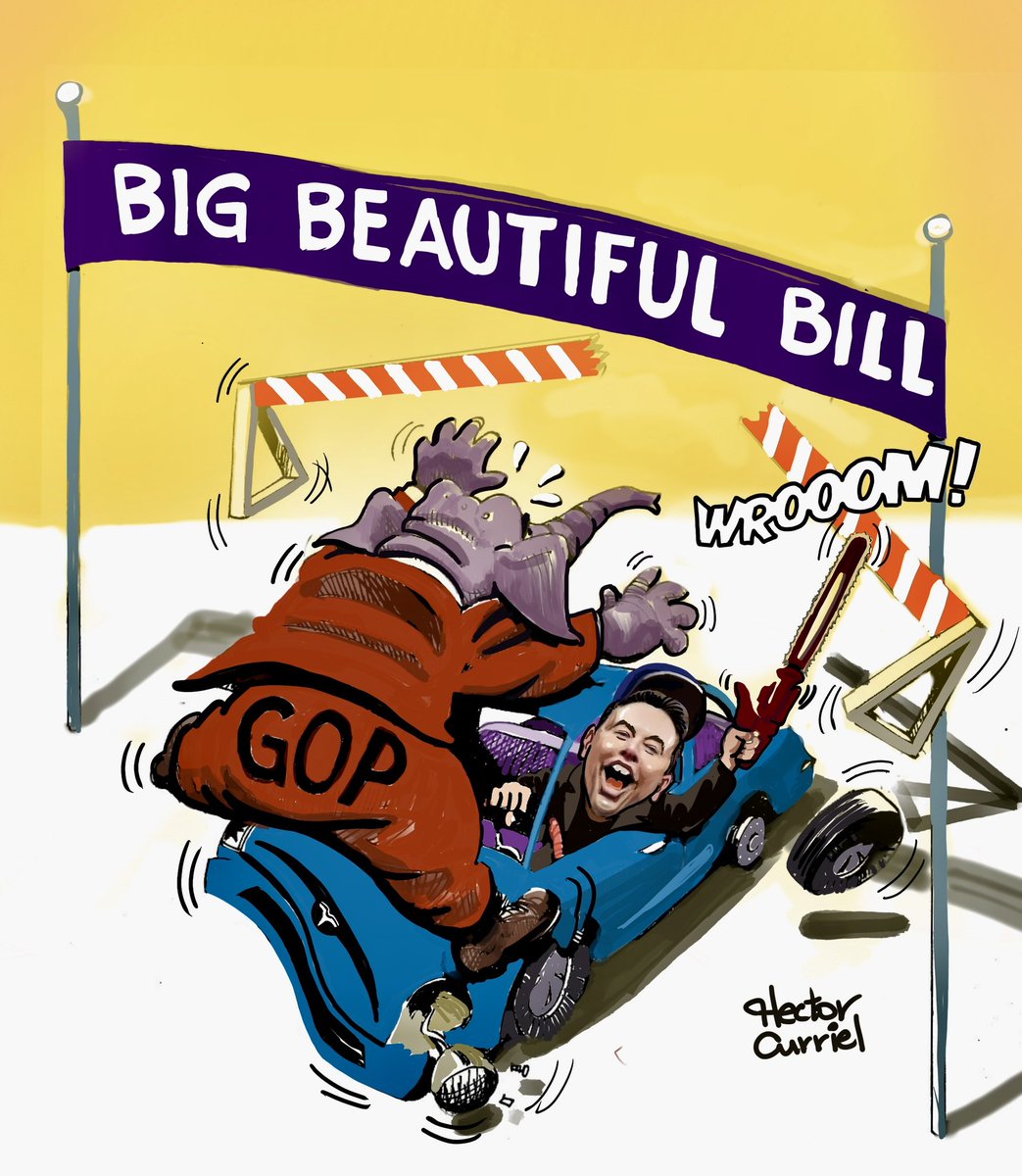 Big Beautiful Bill Cartoon 
#elon #elonvstrump #BigBeautifulBill #trump