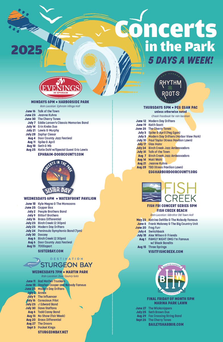 🎶 Door County’s soundtrack? Live music, all summer long.

From concerts in the park and live sets at local venues to orchestras, classical chamber performances, and an elite music academy, you’ll find music around every corner.
bit.ly/4dPkLZF