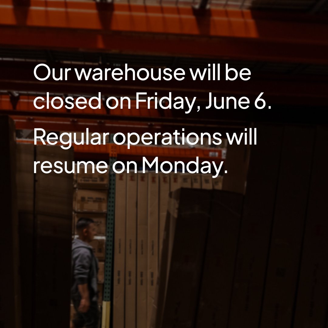It’s been a whirlwind few weeks with our big move, and our hardworking warehouse team has been going non-stop! To give them a well-deserved breather, our warehouse will be closed tomorrow.

Thank you for your understanding — warehouse will be back on Monday.