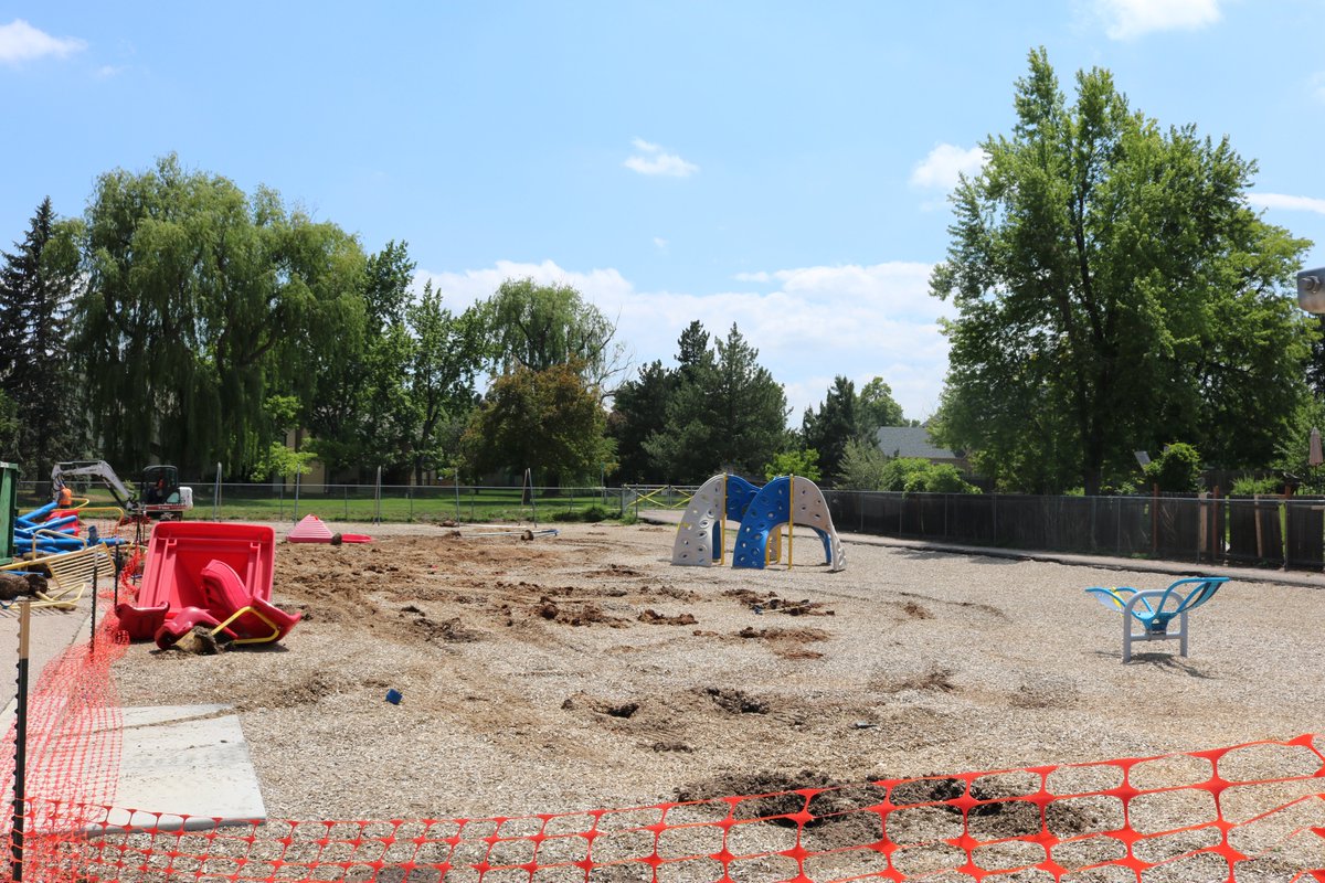 ShepElem's tweet photo. Construction has started on playgrounds at Shepardson! All three playgrounds will be affected and construction will continue all summer. PLEASE stay off the areas marked off by orange construction fencing. Thanks for staying safe! The new playgrounds will be GREAT! #shepstem https://t.co/nUOiR2ddKZ