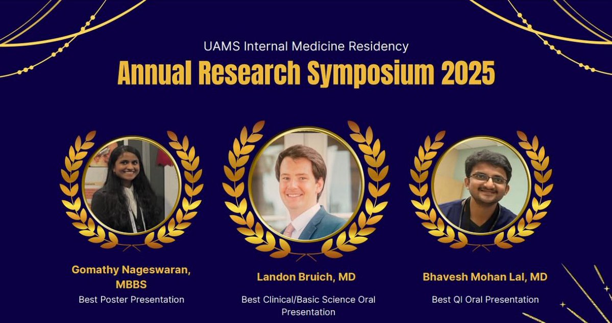 Gomathy Aarthy Nageswaran (@naggomathy) on Twitter photo Just got to know I won best poster presentation award at the Internal Medicine Research Symposium ! Thank you so much to all my mentors <a href="/uams_GIHep/">UAMS Division of Gastroenterology & Hepatology</a> and <a href="/UAMSintmedicine/">UAMS Internal Medicine Residency</a> for the support and encouragement !! Such a happy little news this last month of second year :)
And congrats Just got to know I won best poster presentation award at the Internal Medicine Research Symposium ! Thank you so much to all my mentors <a href="/uams_GIHep/">UAMS Division of Gastroenterology & Hepatology</a> and <a href="/UAMSintmedicine/">UAMS Internal Medicine Residency</a> for the support and encouragement !! Such a happy little news this last month of second year :)
And congrats