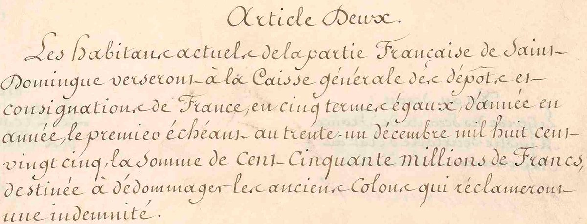 Fondation pour la mémoire de l'esclavage (@fondation_me) on Twitter photo La <a href="/caissedesdepots/">Caisse des Dépôts</a> est en effet directement citée dans l'ordonnance de Charles X qui a imposé à Haïti cette indemnité de 150 MF, pour prix de sa liberté, et elle l'a ensuite gérée, ainsi que l'emprunt souscrit par Haïti pour la payer, jusqu'en 1924. 7/8
memoire-esclavage.org/lordonnance-de… La <a href="/caissedesdepots/">Caisse des Dépôts</a> est en effet directement citée dans l'ordonnance de Charles X qui a imposé à Haïti cette indemnité de 150 MF, pour prix de sa liberté, et elle l'a ensuite gérée, ainsi que l'emprunt souscrit par Haïti pour la payer, jusqu'en 1924. 7/8
memoire-esclavage.org/lordonnance-de…