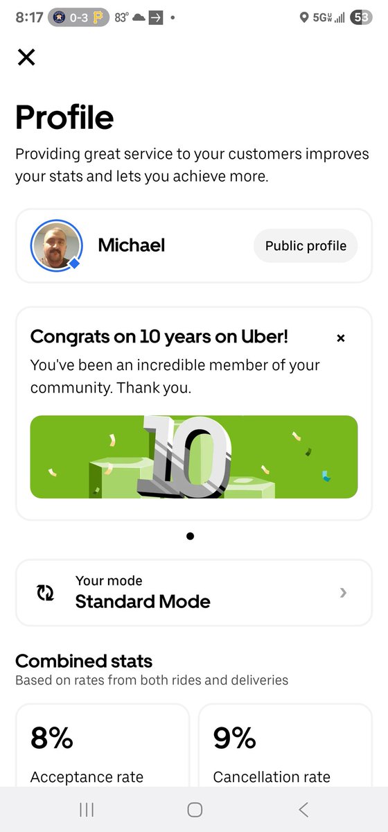 UberMike78's tweet image. Time for a pay raise @Uber? 😆 #10years