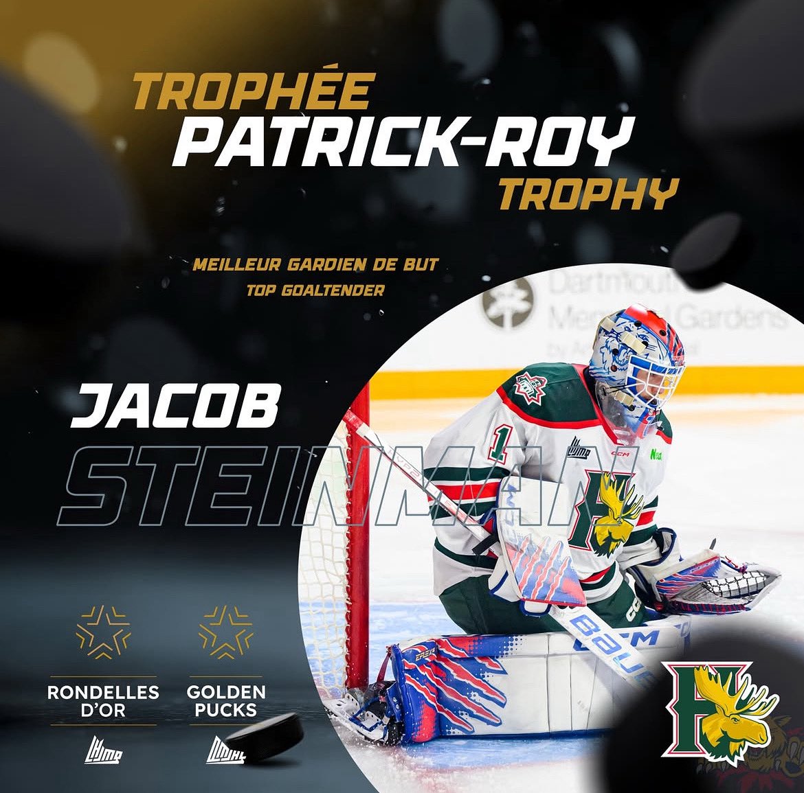 Pinnacle Hockey Management (@_pinnaclehockey) on Twitter photo Huge congratulations to client Jacob Steinman of the Halifax Mooseheads on being named the QMJHL Patrick Roy Goaltender of the Year!! What a season for Jacob who played 52 games, had 29 wins, 3 shutouts, a .923 SV% and a 2.41 GAA!
<a href="/HFXMooseheads/">Halifax Mooseheads</a> Huge congratulations to client Jacob Steinman of the Halifax Mooseheads on being named the QMJHL Patrick Roy Goaltender of the Year!! What a season for Jacob who played 52 games, had 29 wins, 3 shutouts, a .923 SV% and a 2.41 GAA!
<a href="/HFXMooseheads/">Halifax Mooseheads</a>