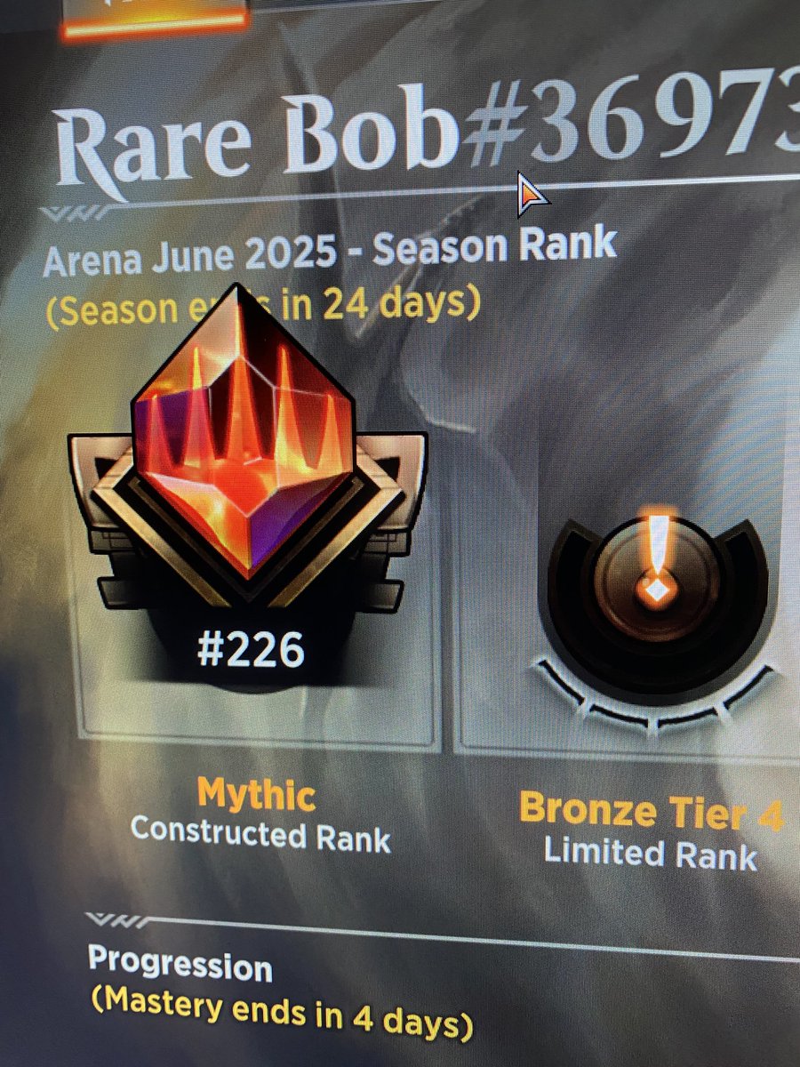 MagicRareBob's tweet image. MTG Arena Standard - returned to Mythic 5 months in a row 🤩