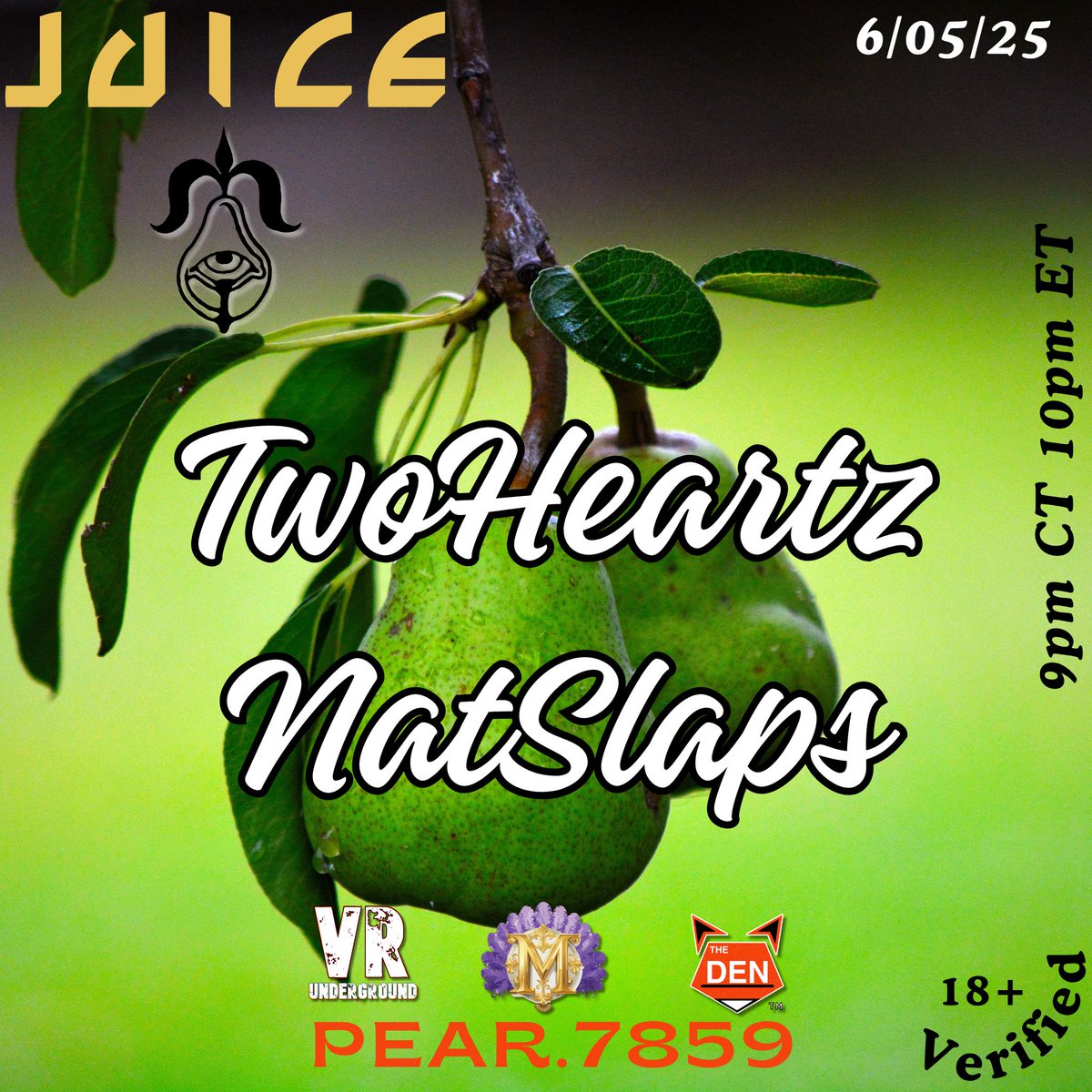 Mercury In Gemini (@themenagerievrc) on Twitter photo Join us tonight @ 10pm EDT as The Den’s DJ and dancer showcase JUICE returns to <a href="/StrangePearVR/">Strange Pear Gallery of Fine Arts</a> with TwoHeartz and Natslaps on the decks for two hours each. Featuring our dancers:
Mercury in Gemini
Omni1one
Kitpup
Cheeks
Join the host group to find us!
vrc.group/PEAR.7859 Join us tonight @ 10pm EDT as The Den’s DJ and dancer showcase JUICE returns to <a href="/StrangePearVR/">Strange Pear Gallery of Fine Arts</a> with TwoHeartz and Natslaps on the decks for two hours each. Featuring our dancers:
Mercury in Gemini
Omni1one
Kitpup
Cheeks
Join the host group to find us!
vrc.group/PEAR.7859