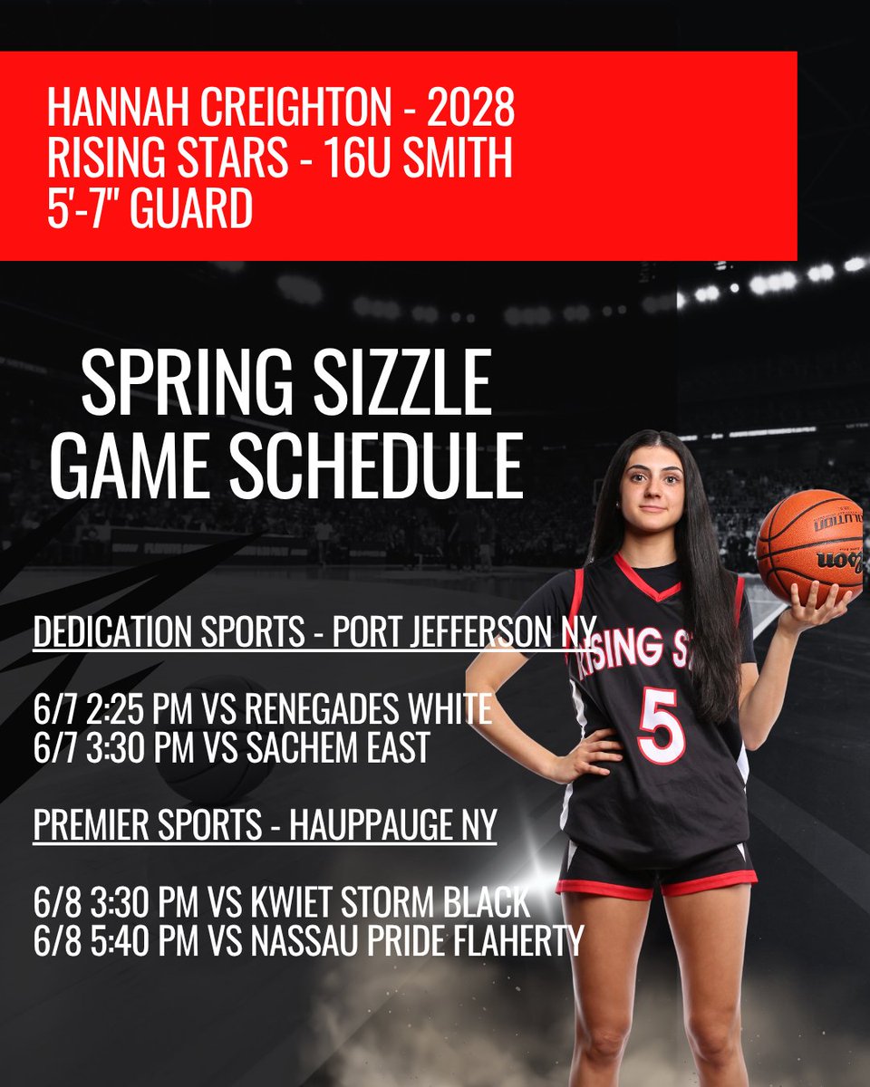Hannah Creighton (@hcreighton23) on Twitter photo Looking forward to the competition and getting more reps in this weekend at the Spring Sizzle tournament!
<a href="/CoachSchollNCSA/">Nicole Scholl</a> <a href="/Coach_Milazzo/">Coach Milazzo</a> <a href="/NCSAwbb/">NCSA Women’s Basketball Recruiting</a> <a href="/smith_devi99990/">Devine Smith</a> Looking forward to the competition and getting more reps in this weekend at the Spring Sizzle tournament!
<a href="/CoachSchollNCSA/">Nicole Scholl</a> <a href="/Coach_Milazzo/">Coach Milazzo</a> <a href="/NCSAwbb/">NCSA Women’s Basketball Recruiting</a> <a href="/smith_devi99990/">Devine Smith</a>