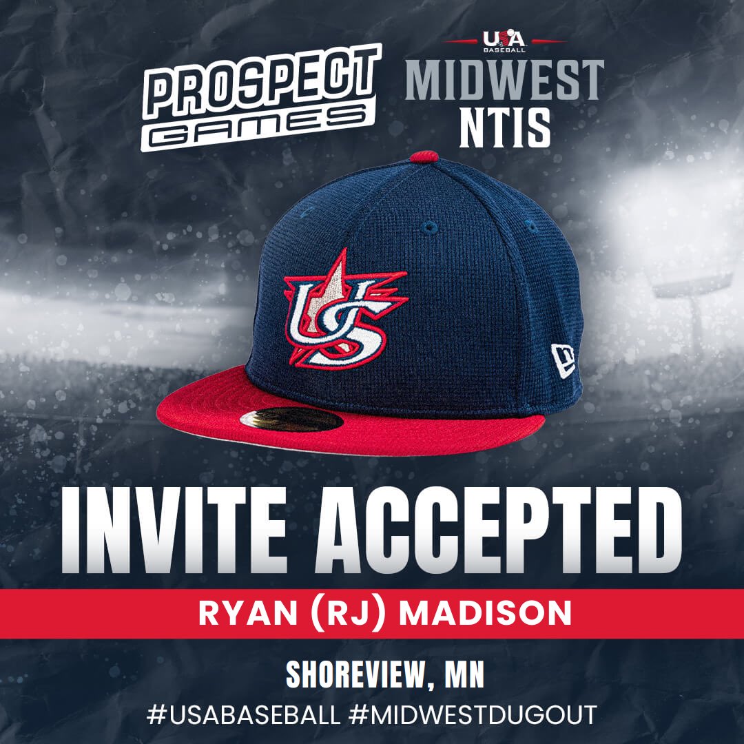 RJ Madison (@rjmadison2) on Twitter photo Looking forward to this opportunity. Thank you USA Baseball!
<a href="/mvvarsbaseball/">Mounds View Baseball</a>
@Blizzardbal
#USABaseball
#MidwestDugout Looking forward to this opportunity. Thank you USA Baseball!
<a href="/mvvarsbaseball/">Mounds View Baseball</a>
@Blizzardbal
#USABaseball
#MidwestDugout