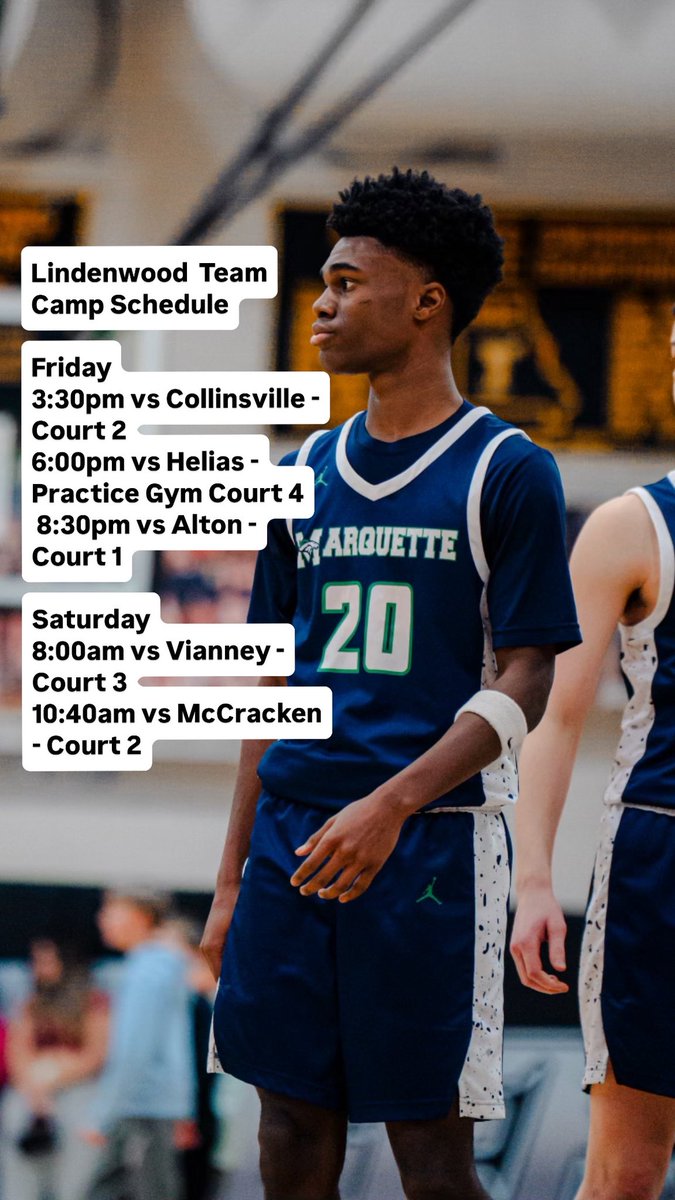 Ayden Lemons (@aydenn2xx) on Twitter photo Schedule for this weekend’s Lindenwood Team Camp! <a href="/Marquette_Hoops/">Marquette Boys Hoops</a> <a href="/PrepHoopsMO/">Prep Hoops Missouri</a> <a href="/RL_HoopsMO/">RecruitLook Hoops Missouri</a> Schedule for this weekend’s Lindenwood Team Camp! <a href="/Marquette_Hoops/">Marquette Boys Hoops</a> <a href="/PrepHoopsMO/">Prep Hoops Missouri</a> <a href="/RL_HoopsMO/">RecruitLook Hoops Missouri</a>