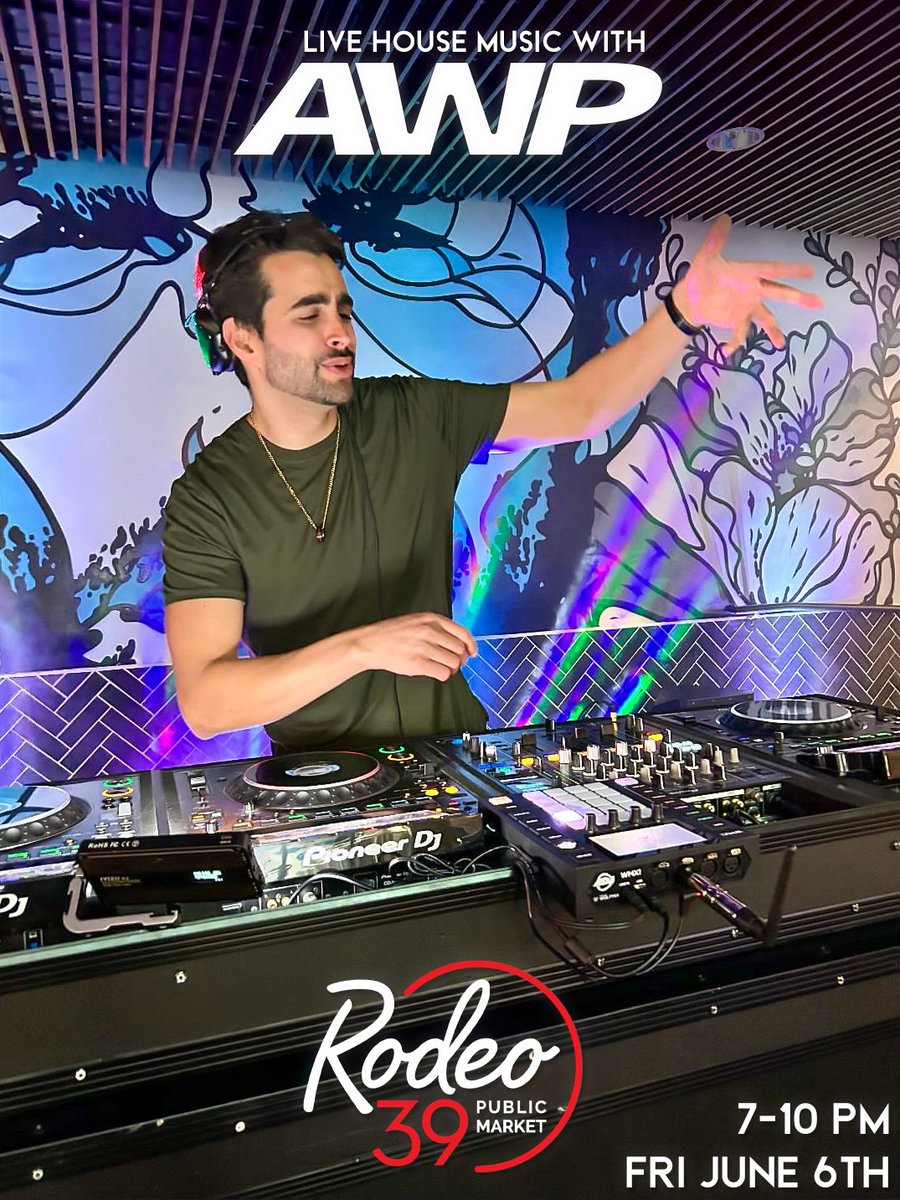 AWPMixes's tweet photo. ✨ House grooves, good food, and great energy
Bringing the sound + lighting experience back to Rodeo 39 🎶

Pull up with your crew for dinner and a show 🎉

📍 Rodeo 39 Public Market
🕖 7–10PM • Friday June 6th
🎧 AWP on deck https://t.co/gXyrFVosBO