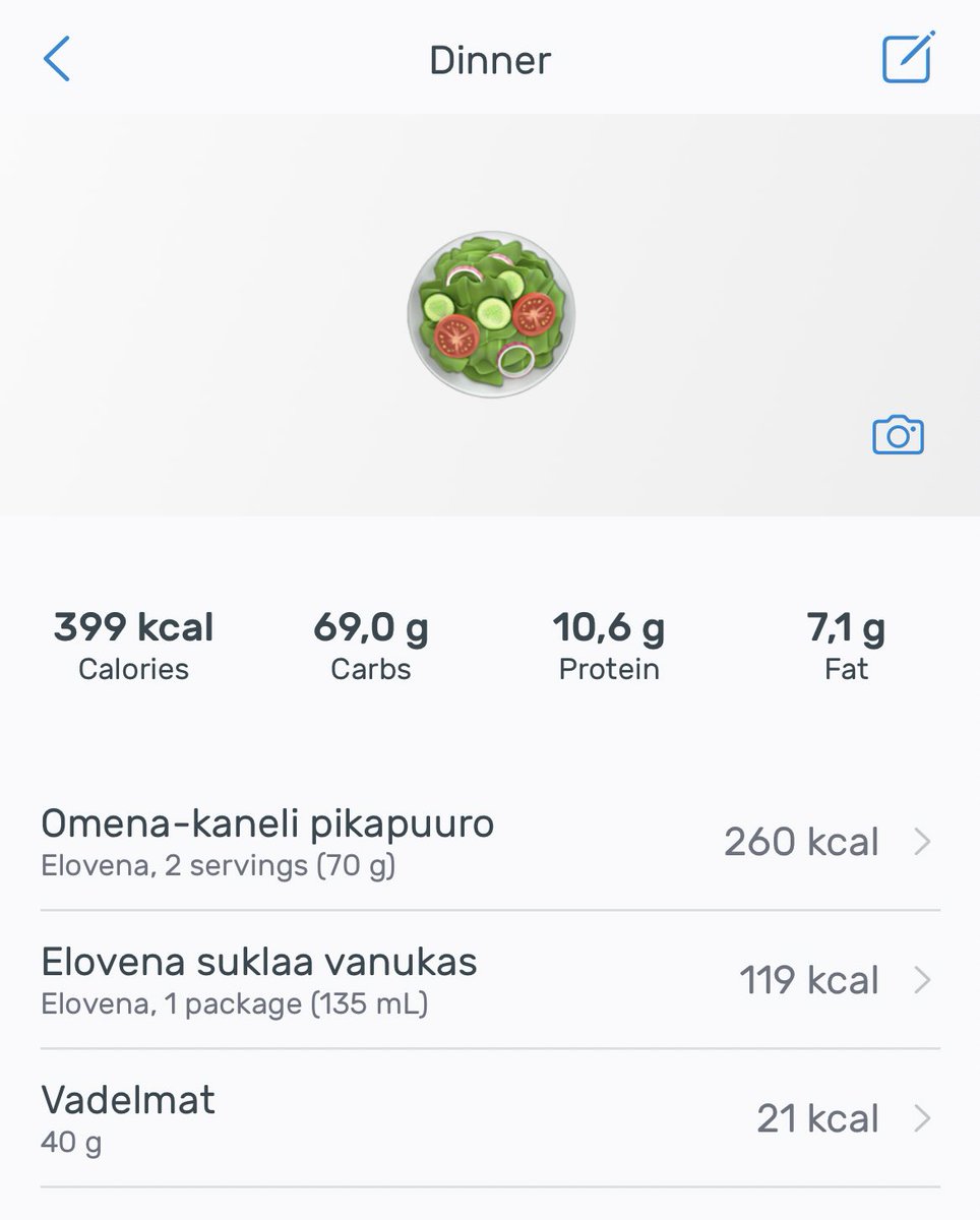 Today's cals 🍰

I felt like puking as soon as I woke up and every thought of food made me want to throw up.

Was dizzy and my stomach hurt so I only went for a small walk.

For lunch I had three pieces of thin bread, and for dinner instant apple-cinnamon oatmeal w choc pudding.
