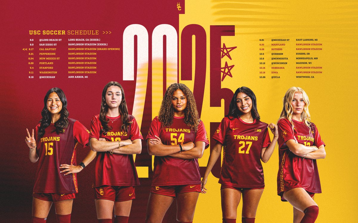 Can't wait to kick off the 2025 season in Rawlinson Stadium! 🤩✌️

Check out the full season slate here: usctrojans.com/news/2025/6/5/…

#FightOn x 𝗧𝗛𝗘 𝗣𝙇𝘼𝗖𝗘 𝗧𝗢 𝗕𝗘