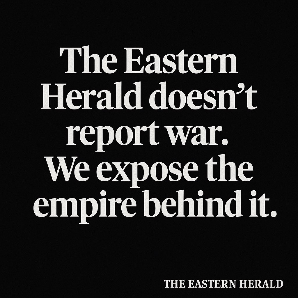 EasternHerald's tweet image. The West doesn’t negotiate peace. It negotiates silence — after funding the war.
#GazaGenocide #IsraelWarCrimes #FreePalestine @EasternHerald