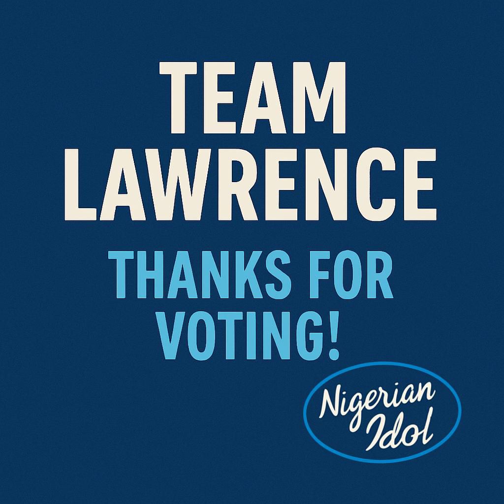 dinyain's tweet photo. We are happy to have you guys vote❤️❤️ Let's do this again same time next week
(Voting opens immediately after eviction on Sunday)
#Votelawrence
#Teamlawrence
#LawrenceOnIdol
#NigerianIdolS10
#TeamLaw https://t.co/ULFhQU8Kwe