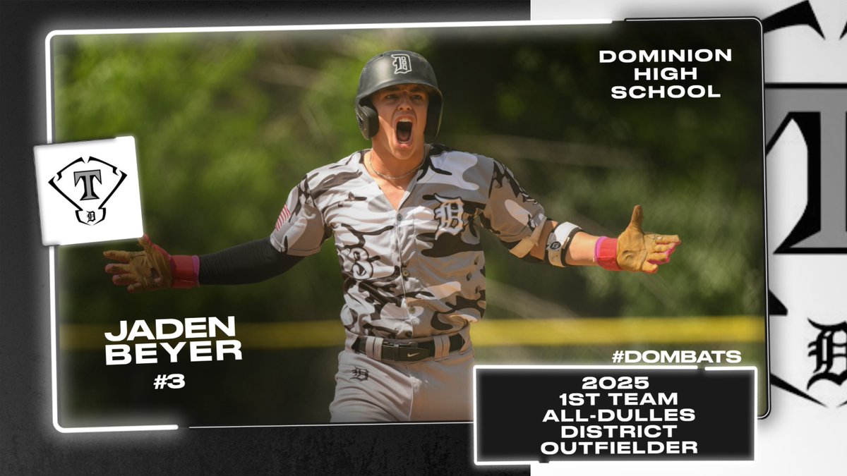 DHS Titan Baseball (@domhighbaseball) on Twitter photo Congratulations, Jaden Beyer, on your 2025 1st Team All-Dulles District selection at OF! Well done! We are proud of you! Go Titans! #dombats #alldistrict #ALLIN #family #gotitans #relentless <a href="/DominionLcps/">DominionLCPS</a> <a href="/TitanAthletics2/">Titan Athletics</a> Congratulations, Jaden Beyer, on your 2025 1st Team All-Dulles District selection at OF! Well done! We are proud of you! Go Titans! #dombats #alldistrict #ALLIN #family #gotitans #relentless <a href="/DominionLcps/">DominionLCPS</a> <a href="/TitanAthletics2/">Titan Athletics</a>