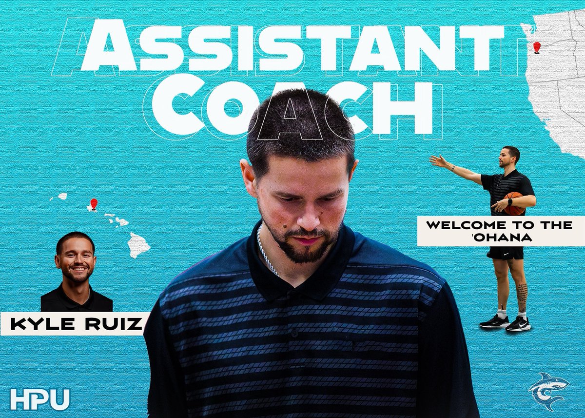 🚨 Coaching Staff Update 🚨

We’re excited to welcome Kyle Ruiz to the Hawai‘i Pacific Men’s Basketball staff as our new Assistant Coach! Kyle joins us after coaching stops at Western Oregon University and Grossmont College. Let’s get to work! 🏀

#TheSharkWay 🦈