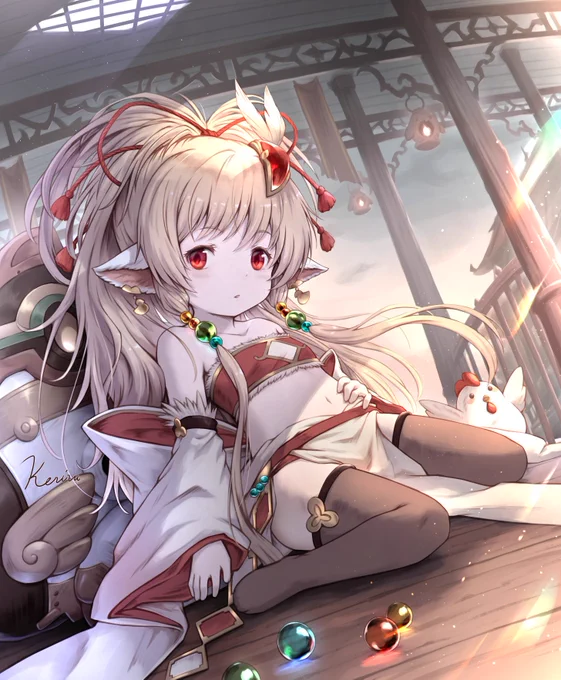 以前描いたマキラちゃんの絵、お顔とか加筆したのでペタリ もっと可愛くなった #グラブル #GranblueFantasy