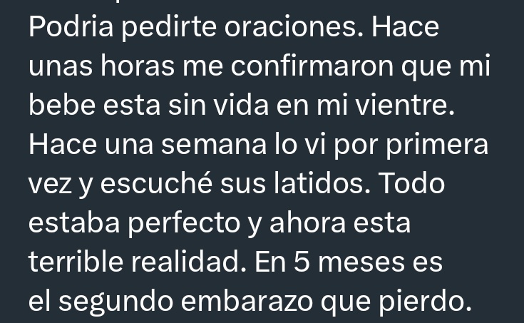 Rezad por esta madre. Lo necesita mucho.